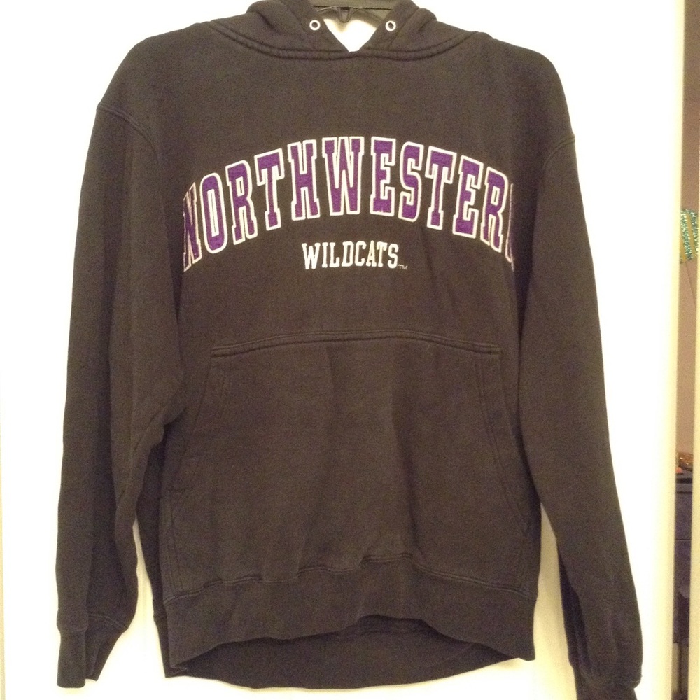 Northwestern University Black Hooded Sweatshirt